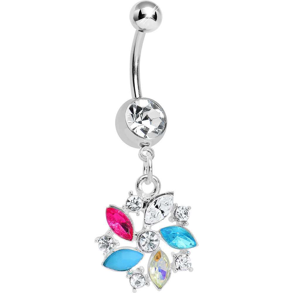BodyCandy Clear Gem Americana Pinwheel Dangle Belly Ring — main product shot