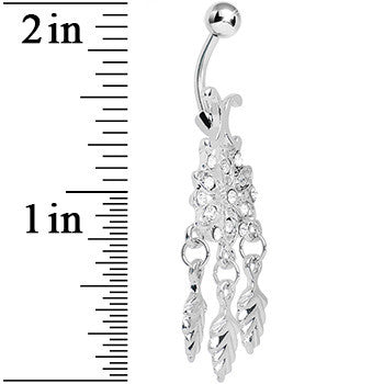 BodyCandy Crystalline Gem Leafy Flower Dangle Belly Ring — lifestyle context