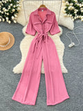 Tie Waist Wide Leg Jumpsuit