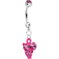 BodyCandy Pink Gem Oversized Eyes Owl Dangle Belly Ring — main product shot