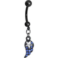BodyCandy Blue Gem Celestial Star Solo Black Wing Dangle Belly Ring — main product shot