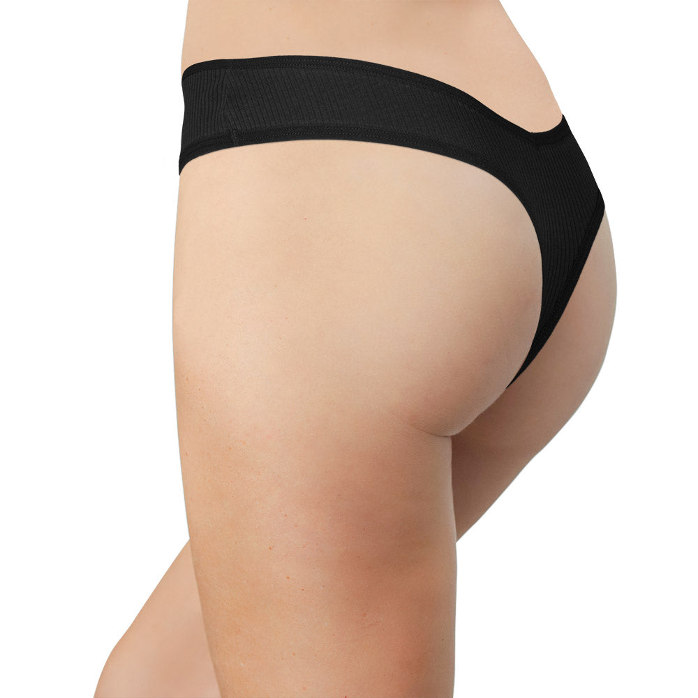 Love Libby Panties Cotton Rib Thong — side view