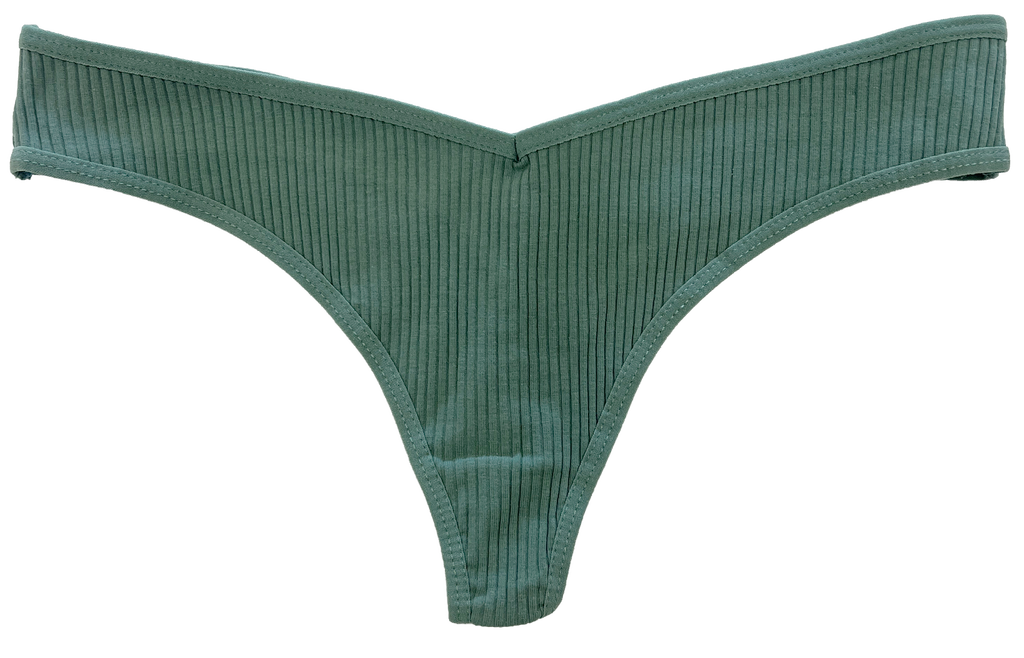 Love Libby Panties Cotton Rib Thong — back view