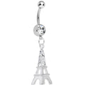 BodyCandy Clear Gem Elegant Eiffel Tower Dangle Belly Ring — main product shot