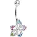 BodyCandy Multi Gem Glimmering Lotus Flower Belly Ring — main product shot