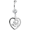 BodyCandy Crystalline Gem Gleaming Love Heart Dangle Belly Ring — main product shot