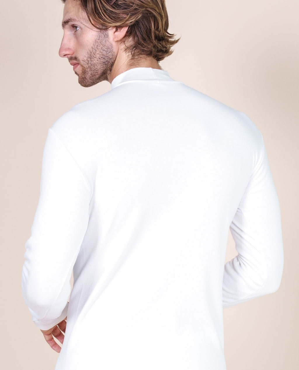BASIC COTTON Free Spirit Premium Quality 100% Brushed/Fleece Cotton Men's Turtleneck Made in Italy (955) — view 4