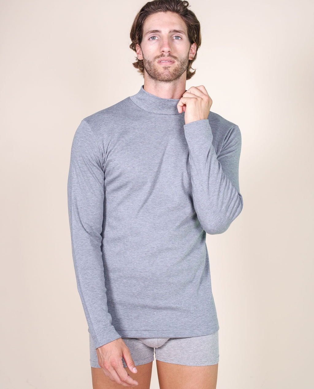 tittimitti BASIC COTTON Free Spirit Premium Quality 100% Brushed/Fleece Cotton Men's Turtleneck Made in Italy (955) — fabric 