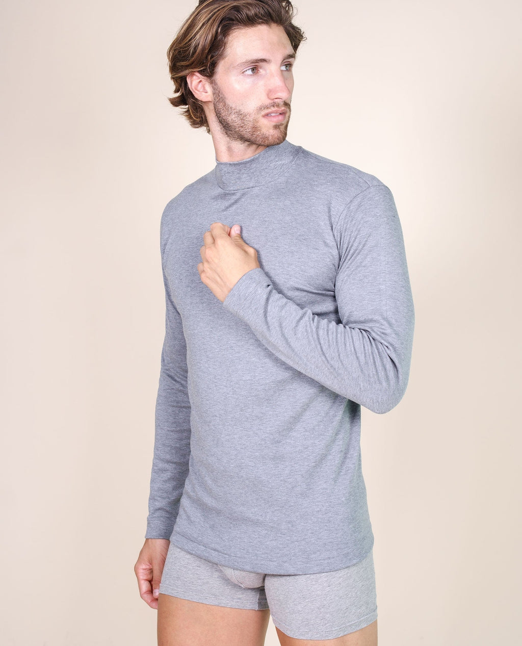 tittimitti BASIC COTTON Free Spirit Premium Quality 100% Brushed/Fleece Cotton Men's Turtleneck Made in Italy (955) — product