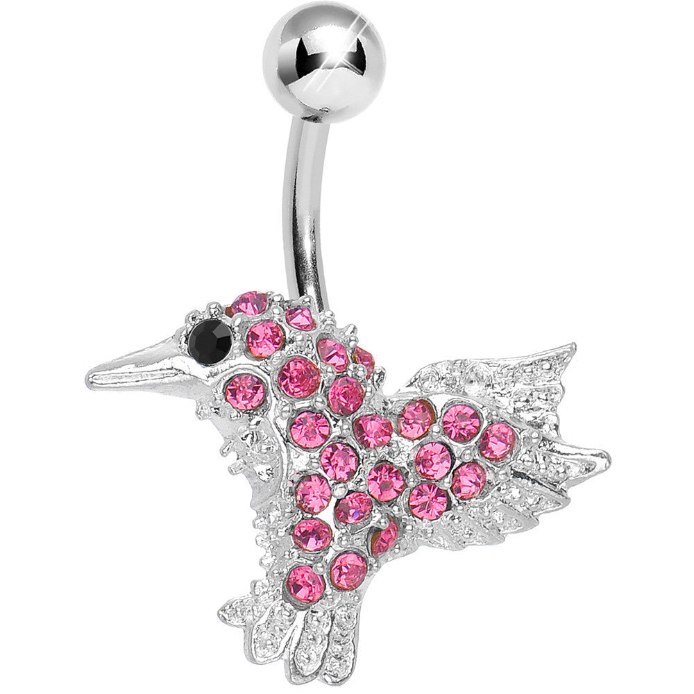 BodyCandy Pink Gem As the Crow Flies Bird Belly Ring — main product shot
