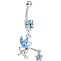 BodyCandy Aqua Gem Chasing a Star Fairy Dangle Belly Ring — main product shot