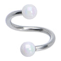 BodyCandy 16G 5/16 Iridescent White Acrylic Ball Spiral Twister Ring — main product shot