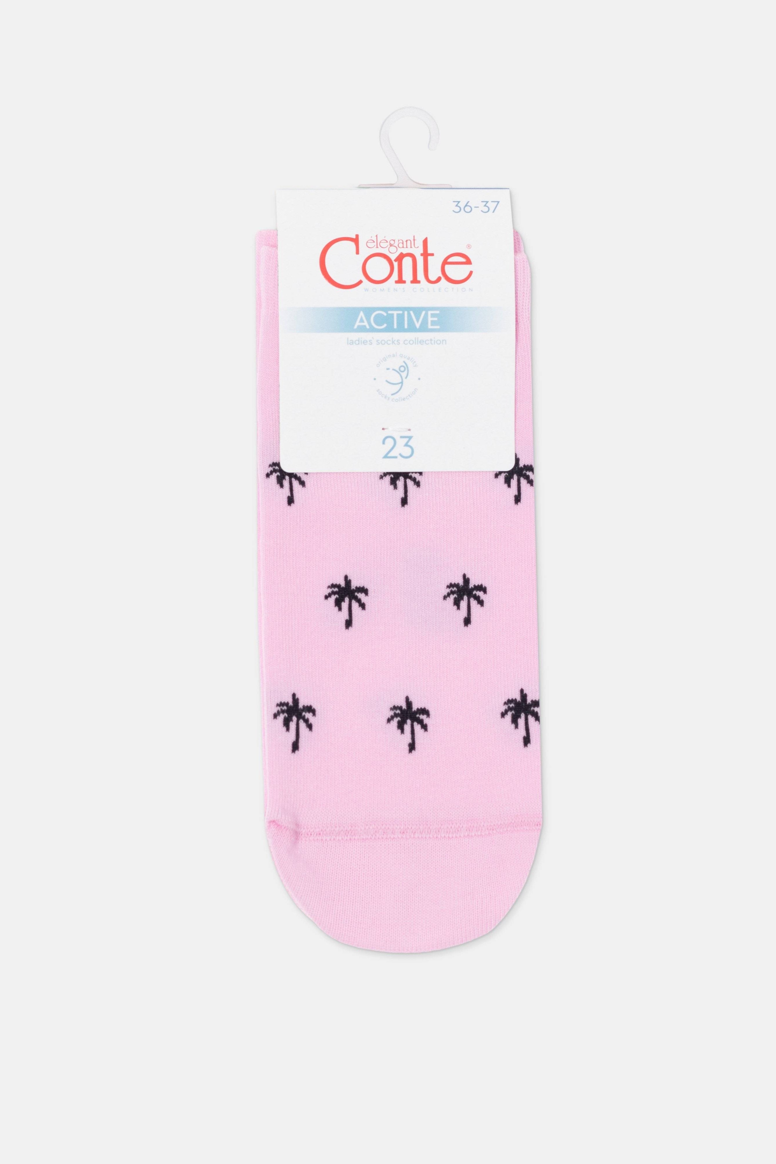 TheRanok.com Cotton Ankle Socks Conte Active - 589 Palm Trees — alternative angle