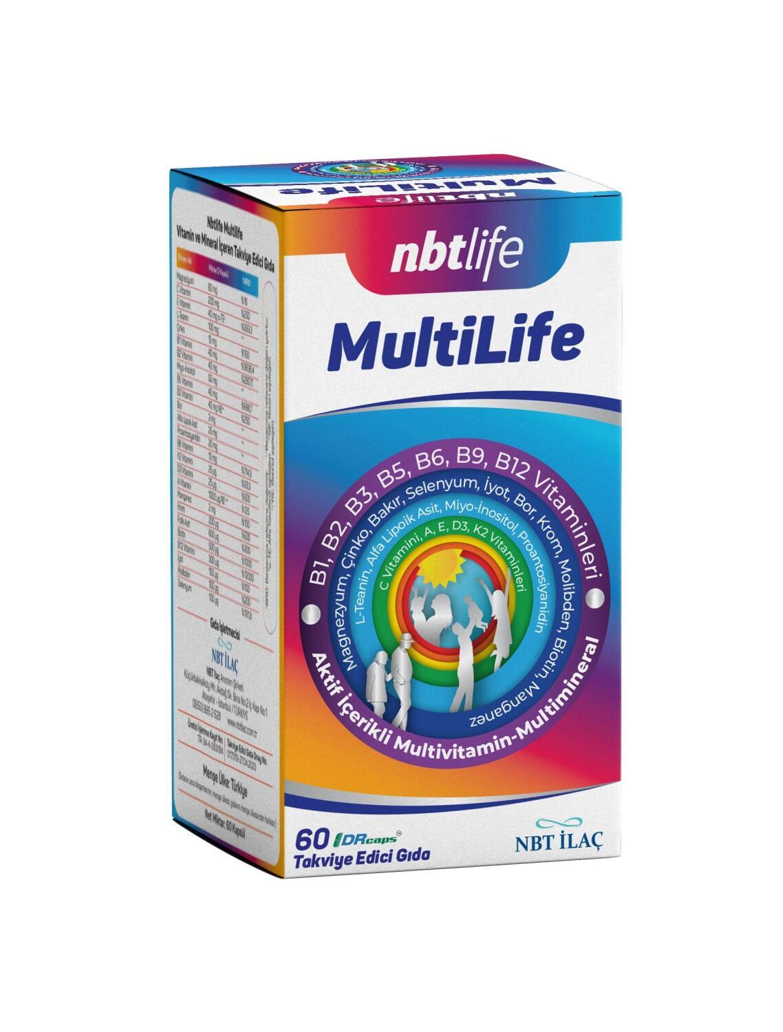 NbtLife Multilife: Comprehensive Vitamin and Mineral - Vitamin B, D3 & K2, Antioxidants, Thyroid Support