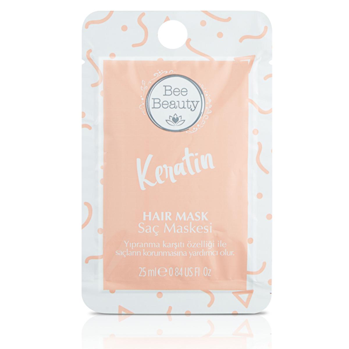 Bee Beauty Keratin Hair Mask - Nourishing Treatment for Damaged Hair, 0.85 fl oz