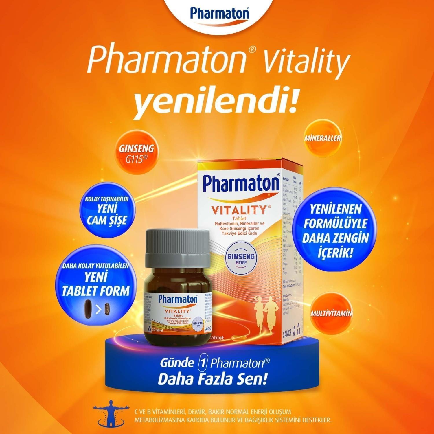 Pharmaton Multivitamin Supplement with Ginseng for Adults - Boost Energy & Vitality