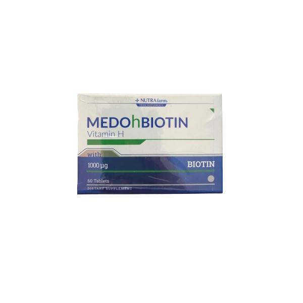 Nutrafarm Medohbiotin 1mg Biotin Supplement for Hair, Skin, and Nails - 60 Tablets
