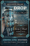 Lucky & Blessed Turquoise and Black Tumbler 40oz LIMITED AND EXCLUSIVE