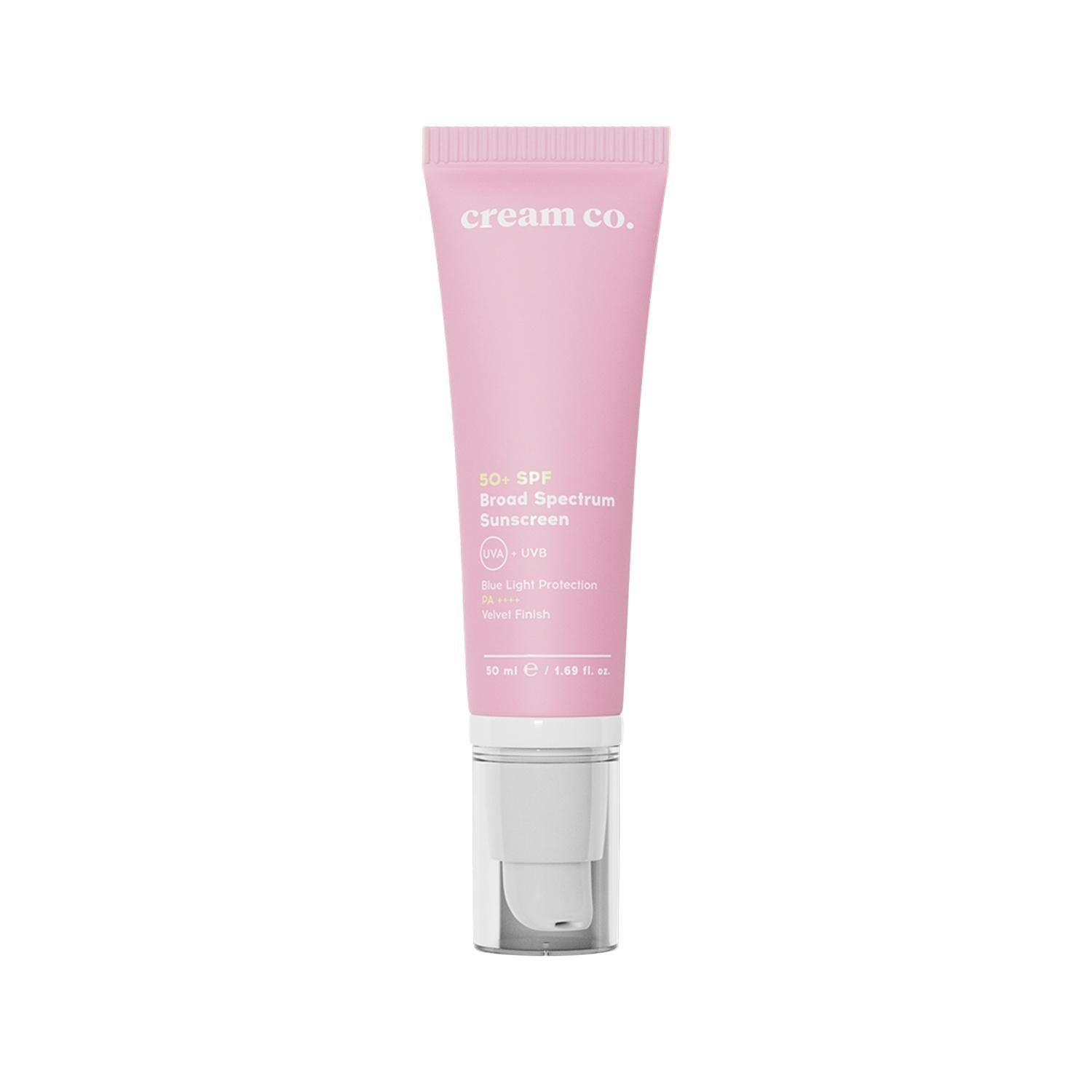 Cream Co. SPF 50 Broad Spectrum Sunscreen Cream - Protects Against UV Rays, Moisturizing Texture - 50 ml