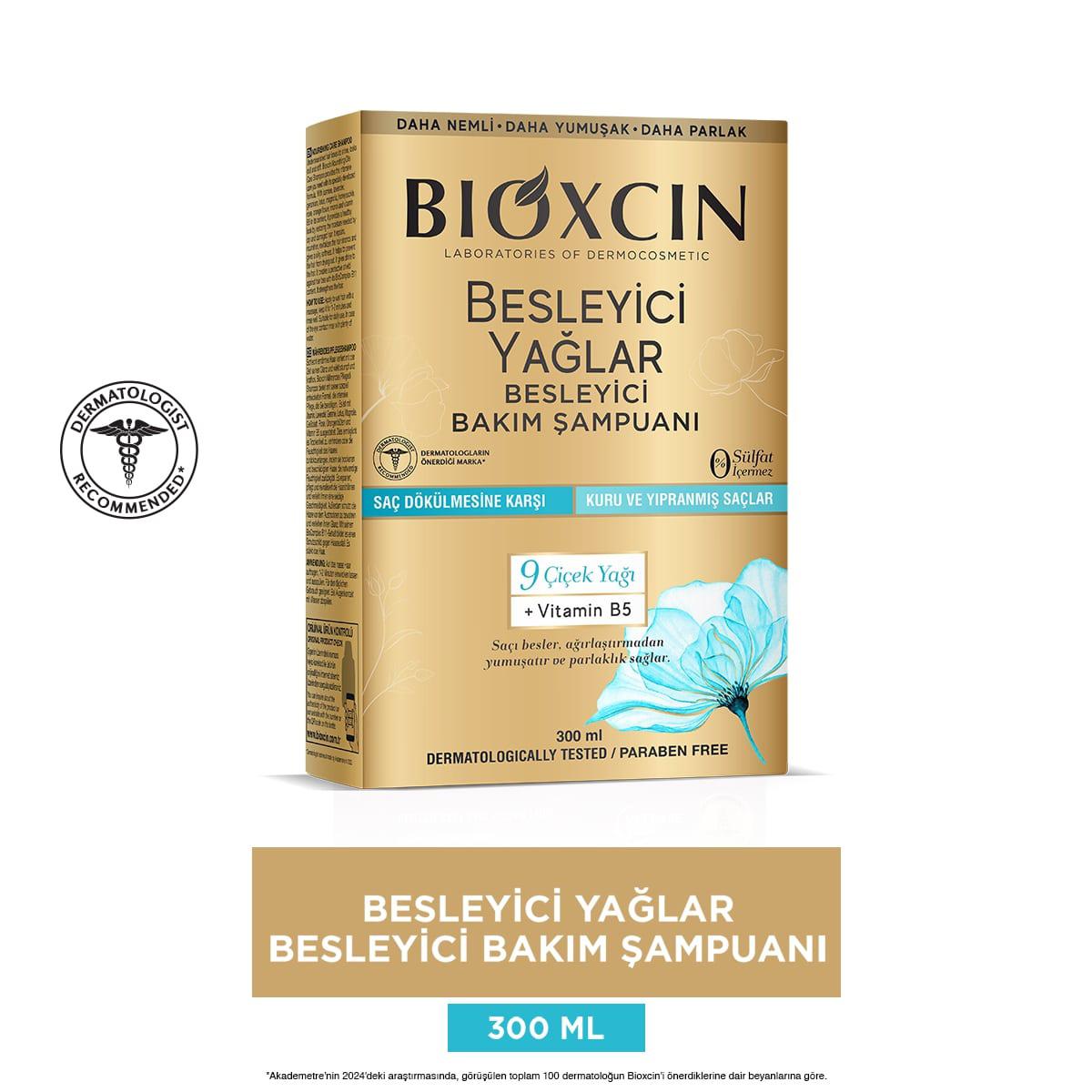 Bioxcin Nourishing Hair Shampoo with 9 Flower Oils - Sulfate-Free, Hypoallergenic Repair for Dry & Damaged Hair