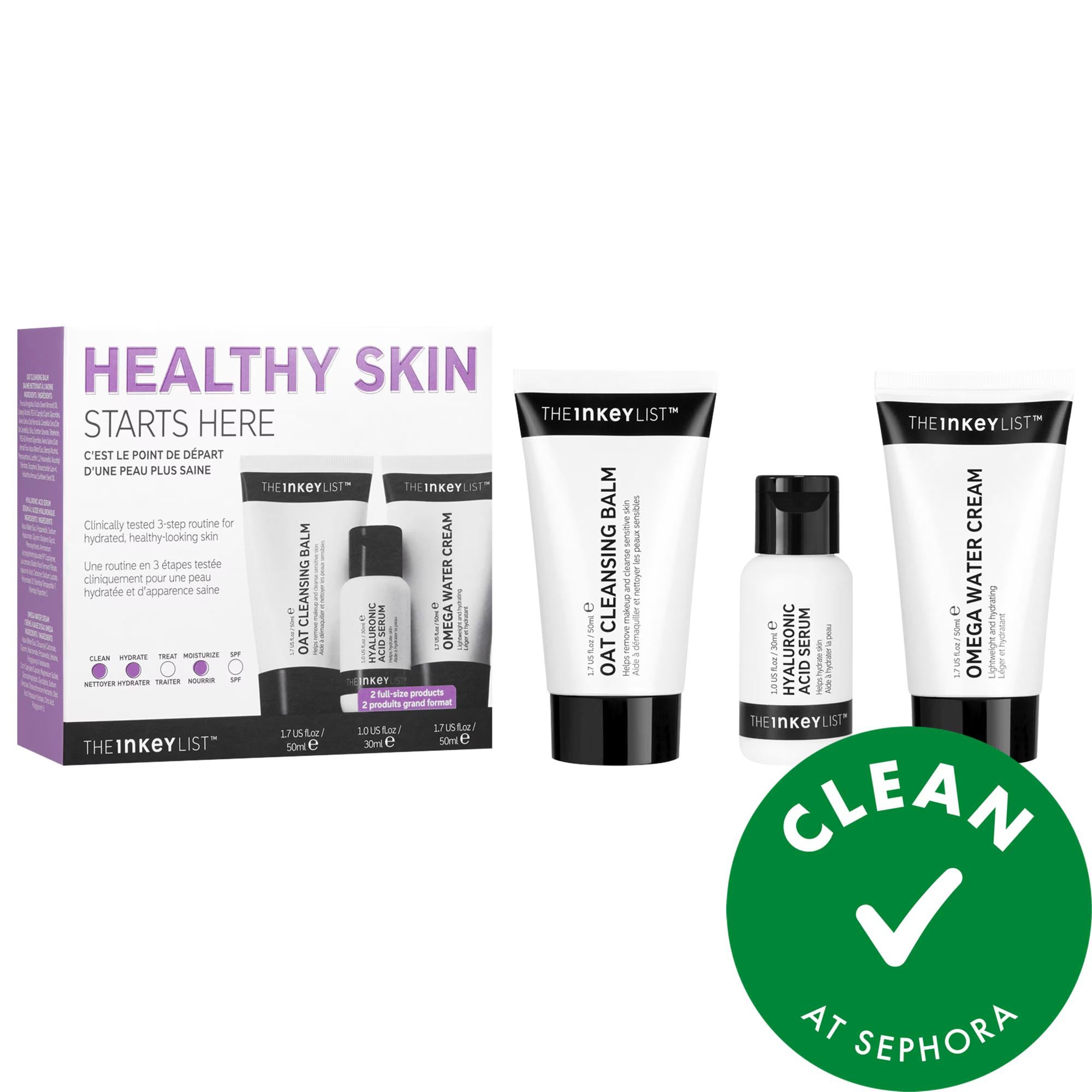 Healthy Skin Starts Here Set: Hydrating, Vegan & Cruelty-Free Skincare Routine - Cleansing Balm, Hyaluronic Acid Serum, Niacinamide Moisturizer