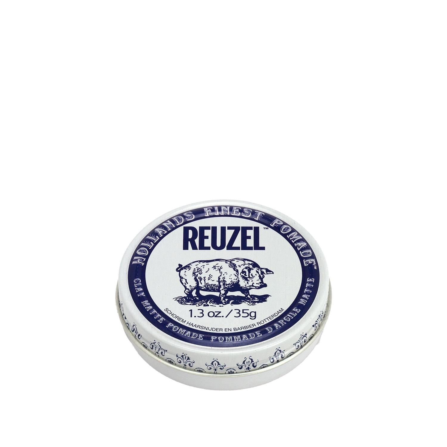 Reuzel Clay Matte Pomade - Strong Hold, Textured Natural Hairstyle for Men, Travel Size (35g)