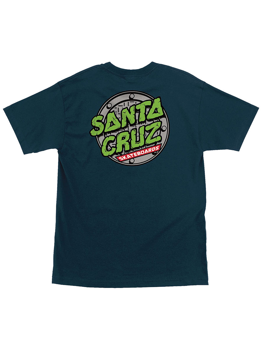 Santa Cruz TMNT Sewer Dot Short Sleeve Men's T-Shirt - Harbor Blue by Skates USA