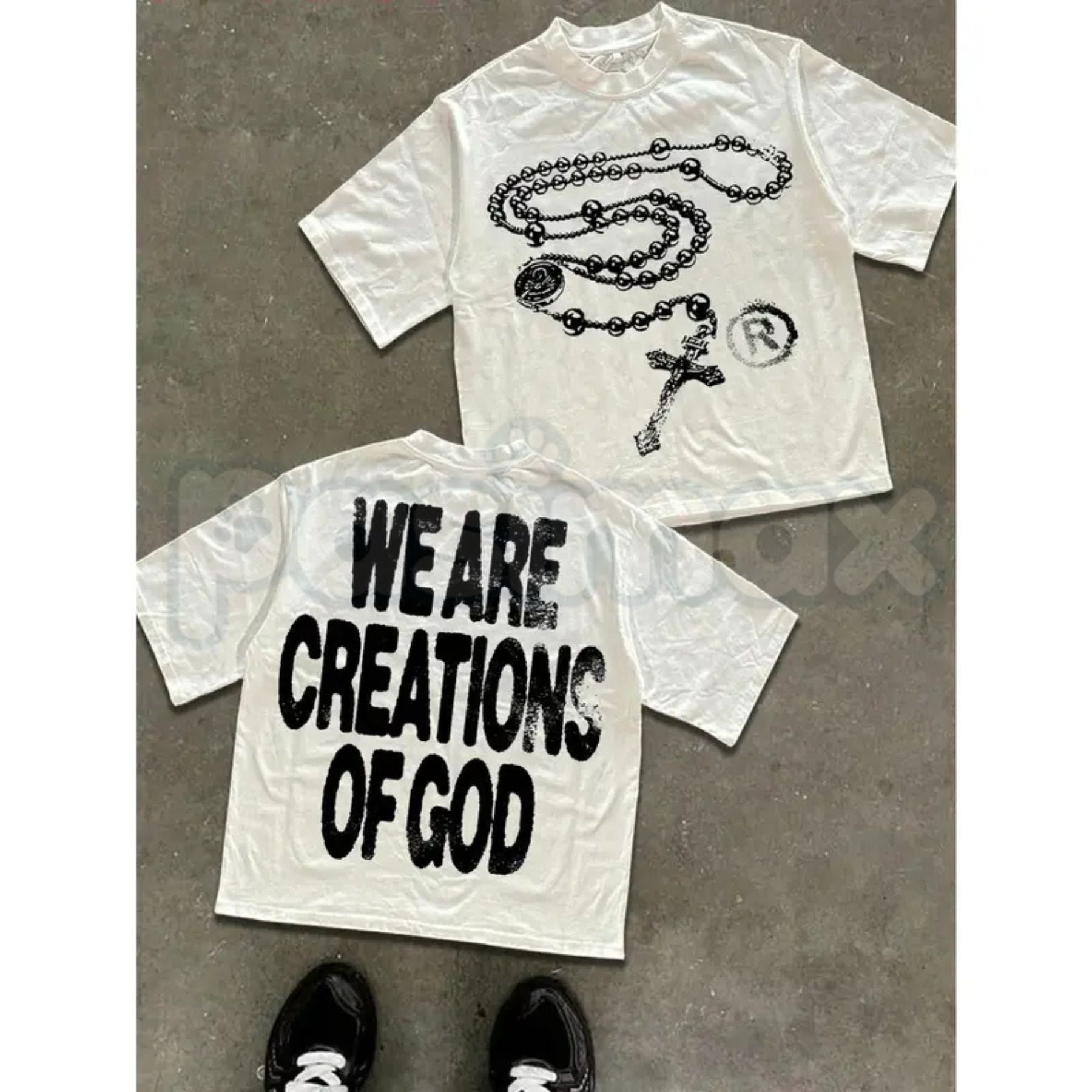 "We Are Creations Of God" Religious T-Shirt – Modern Streetwear Christian Graphic Tee, Premium 100% Cotton Faith-Based Top, Soft Lived-In Heavyweight Worship Style Shirt, Made in USA