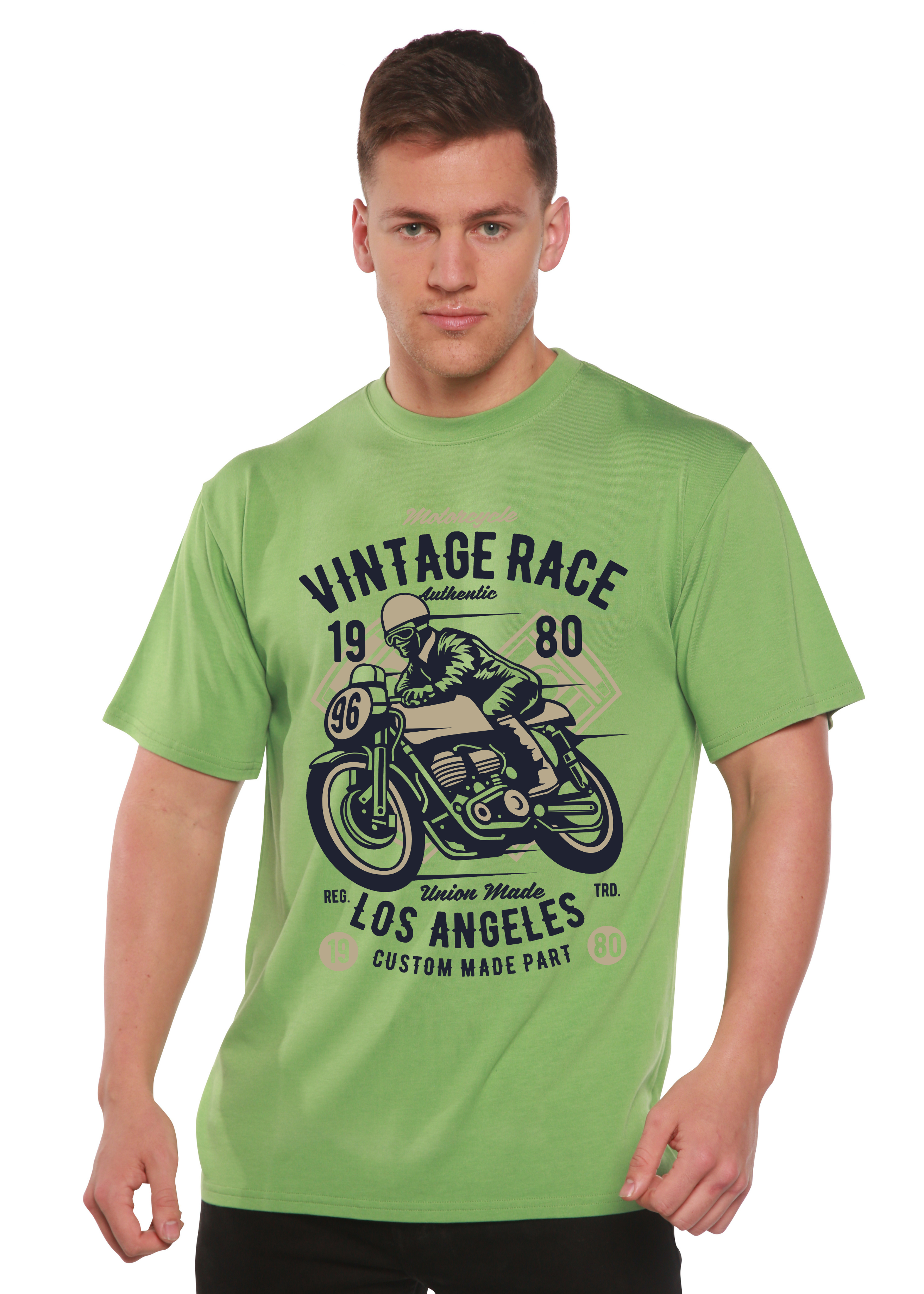 Spun Bamboo Vintage Race Spun Bamboo® Men's Bamboo Viscose/Organic Cotton Short Sleeve Graphic T-Shirt — back view