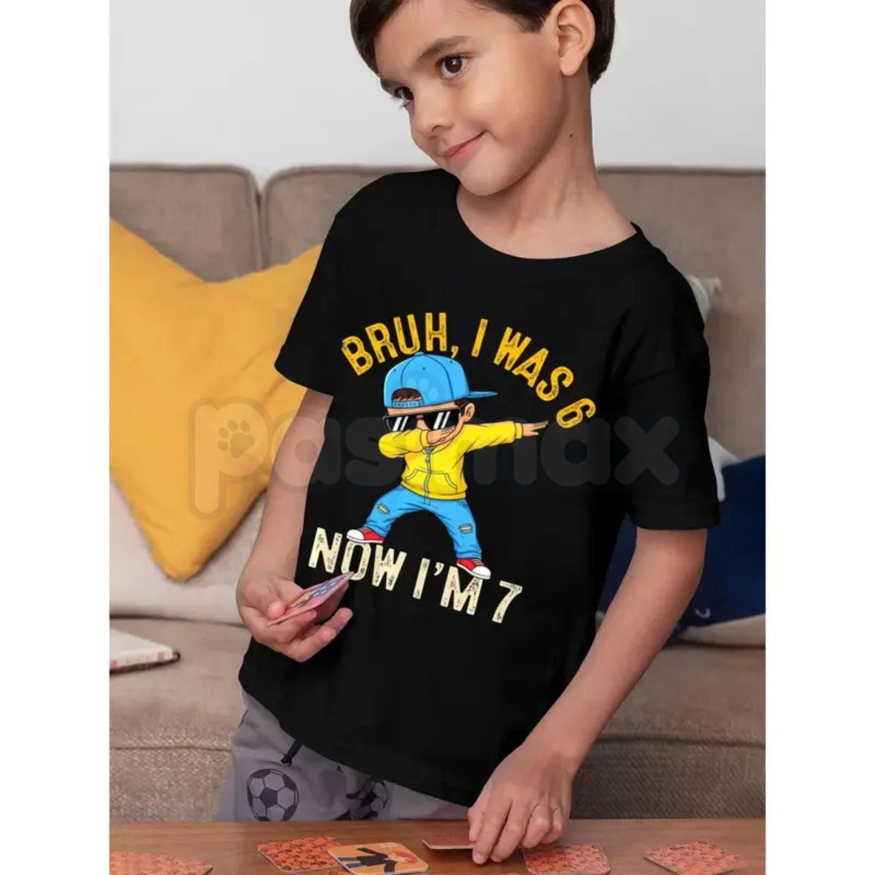 "Bruh I Was 6 Now I'm 7" Birthday T-Shirt – Funny Kid's Dabbing Graphic Tee