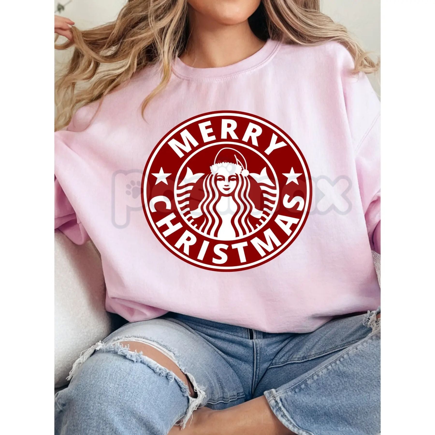 Pasimax Merry Christmas Graphics Sweatshirt | Festive Holiday Design Jumper | Classic Xmas Cheer Crewneck | Fun Christmas App