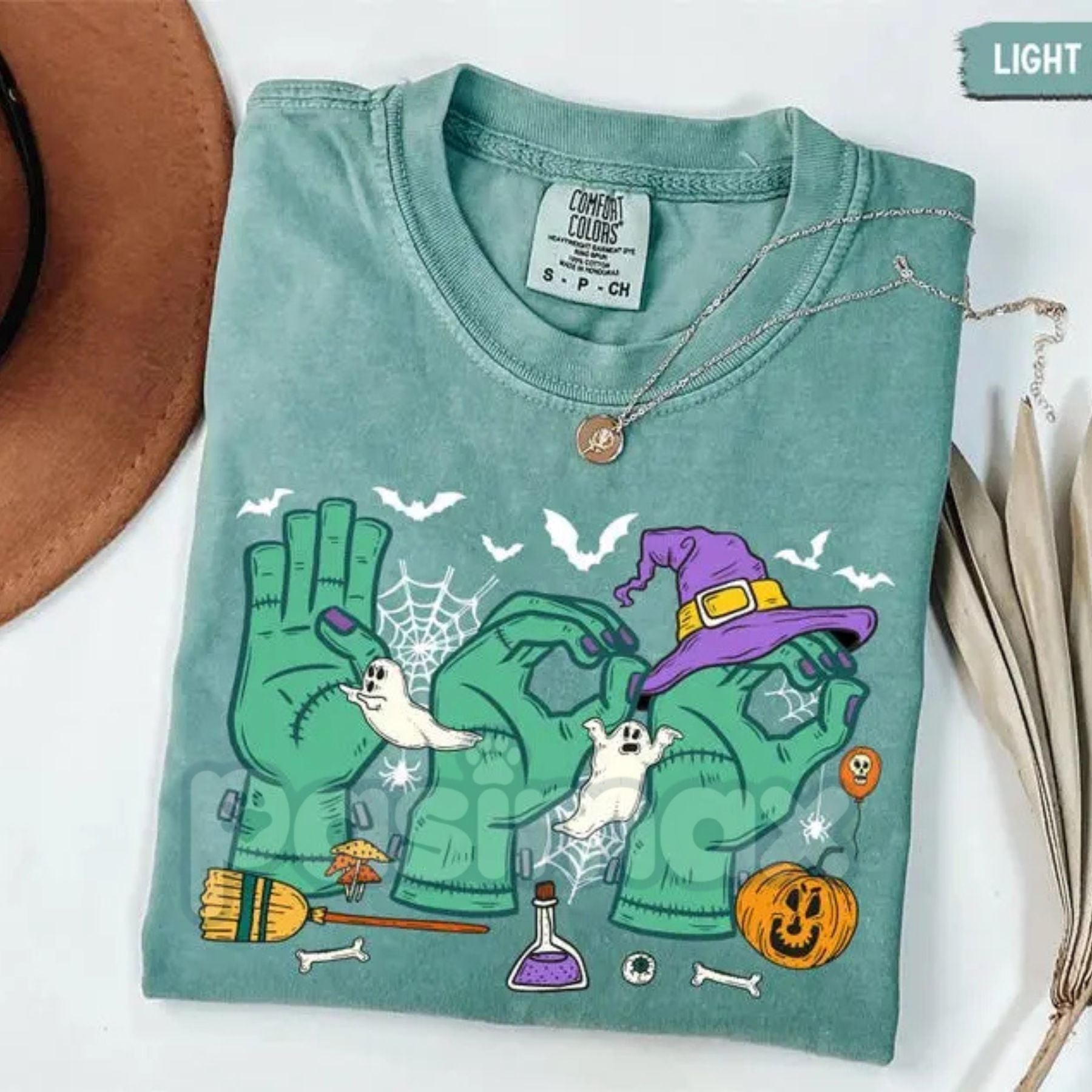 Pasimax Comfort Colors® 'Boo In ASL' SPED Teacher Halloween T-Shirt — back view