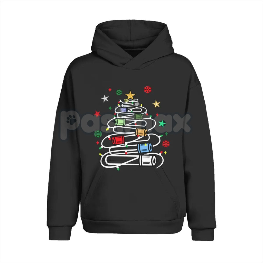 Pasimax Funny Phlebotomy Christmas T-Shirt – Blood Draw Humor Holiday Graphic Tee, Sweatshirt & Hoodie — side view