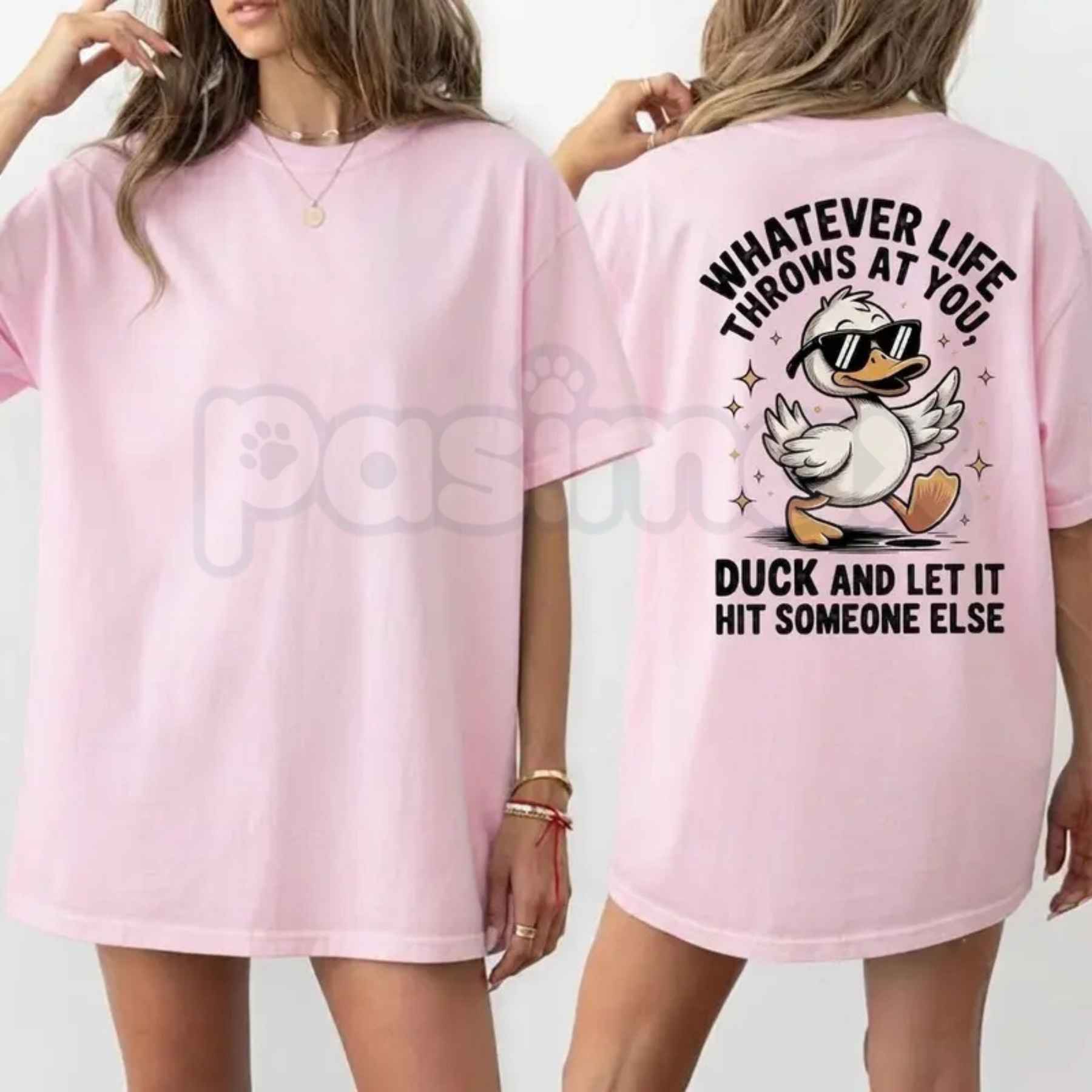 Whatever Life Throws At You Duck Shirt – Funny Duck Pun Tee, Cute Sarcastic Graphic T-Shirt, Wholesome Silly Mallard Unisex Classic Cotton Shirt