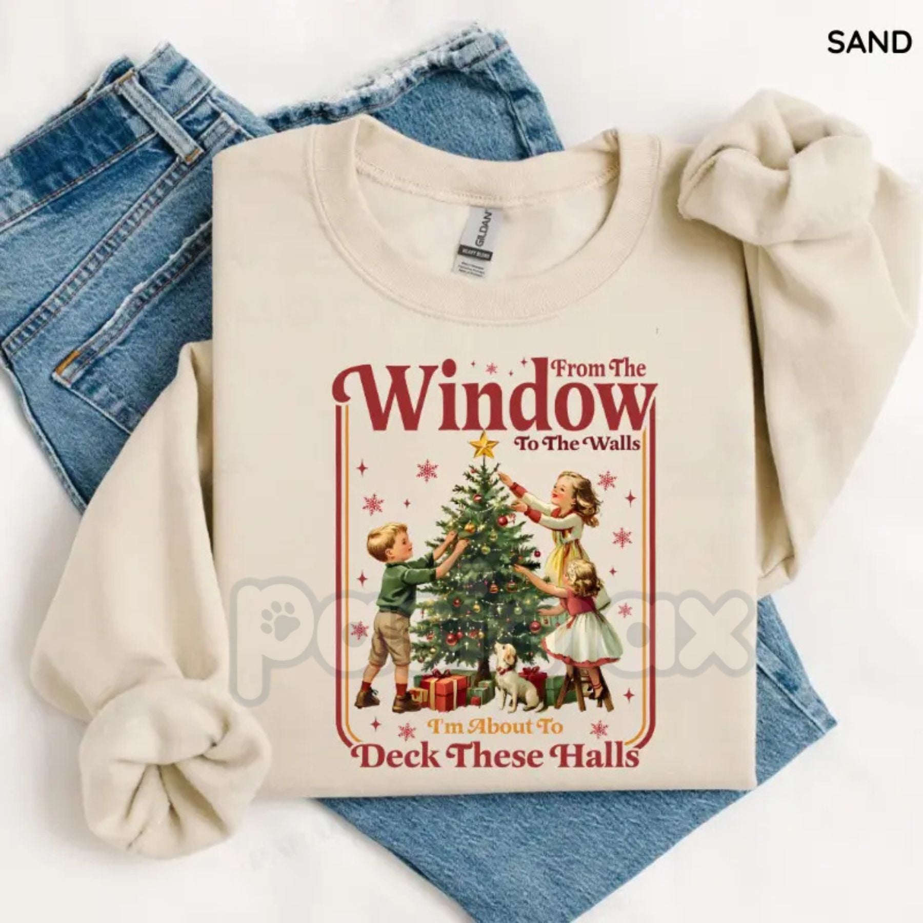 Pasimax From The Windows To The Walls I’m About To Deck These Halls Sweatshirt | Funny Holiday Hip-Hop Jumper | Viral Christm