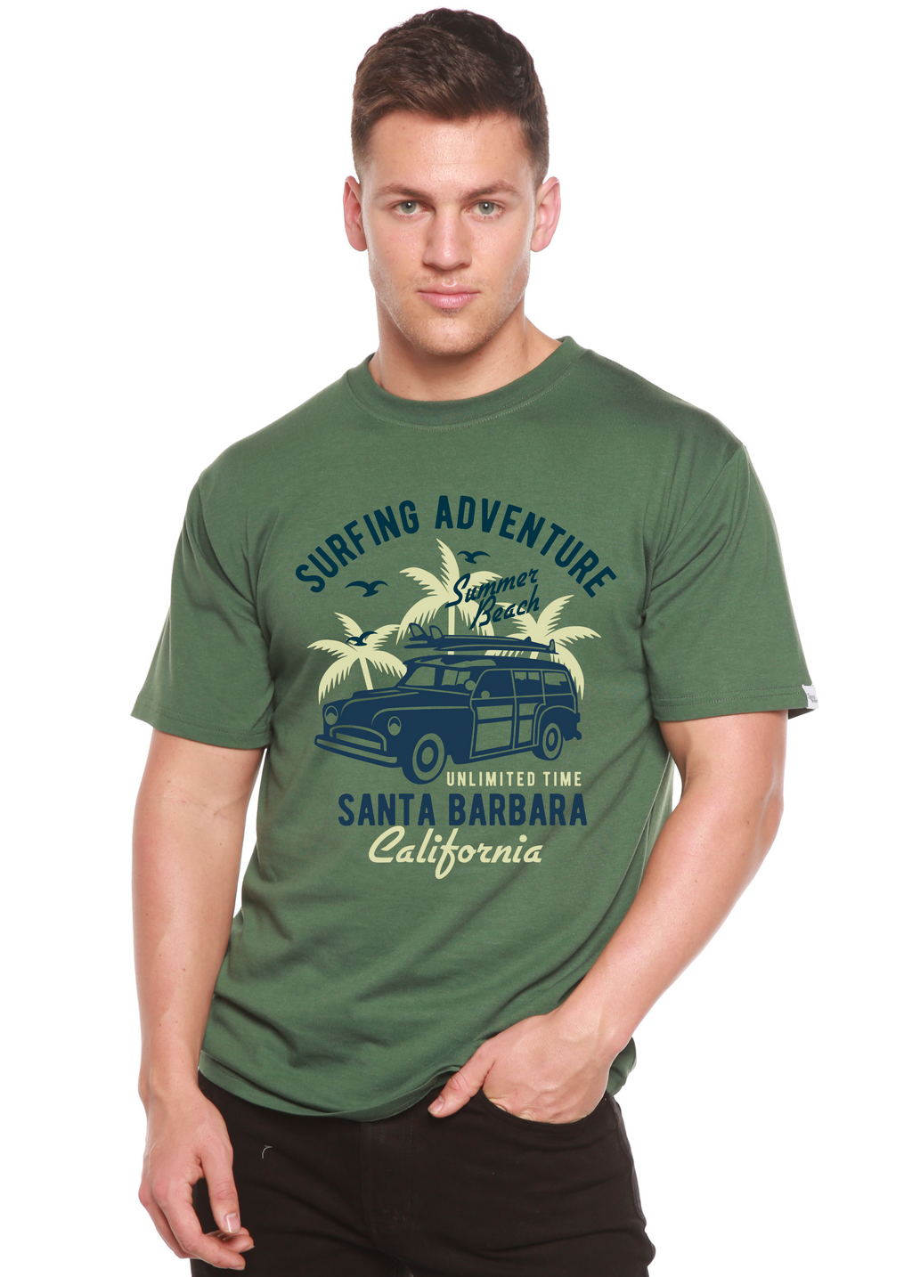 Spun Bamboo Surfing Adventure Spun Bamboo® Men's Bamboo Viscose/Organic Cotton Short Sleeve Graphic T-Shirt — alternative ang