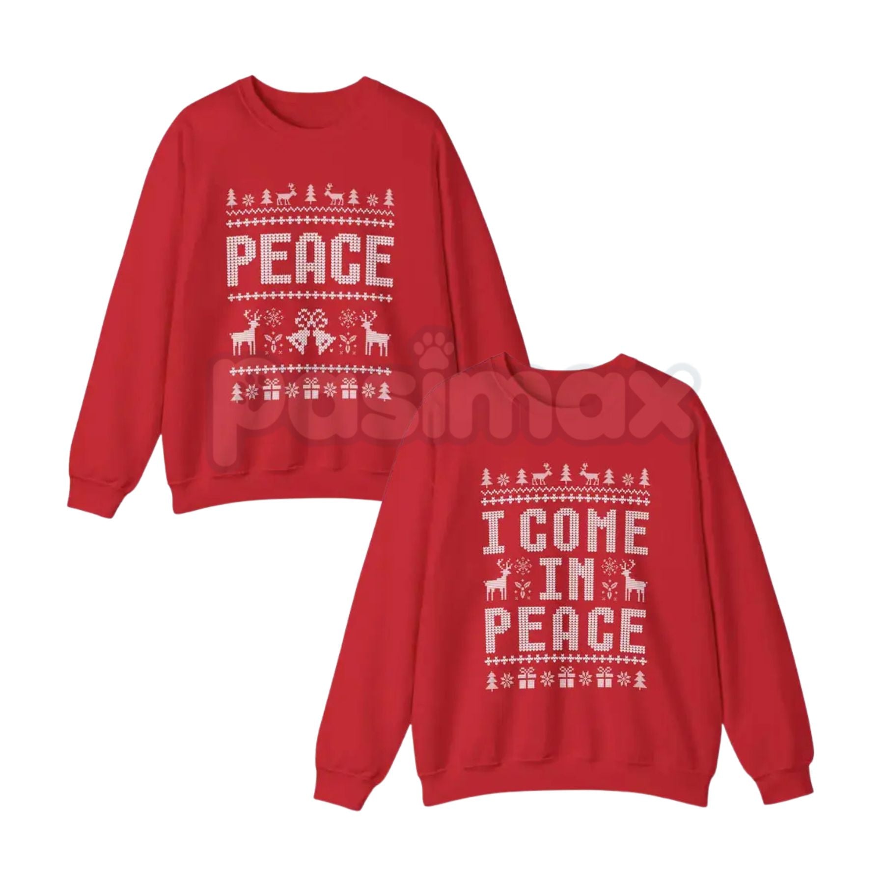 Pasimax Funny Ugly Christmas Sweatshirts for Couples – Matching Holiday Humor Crewnecks — side view