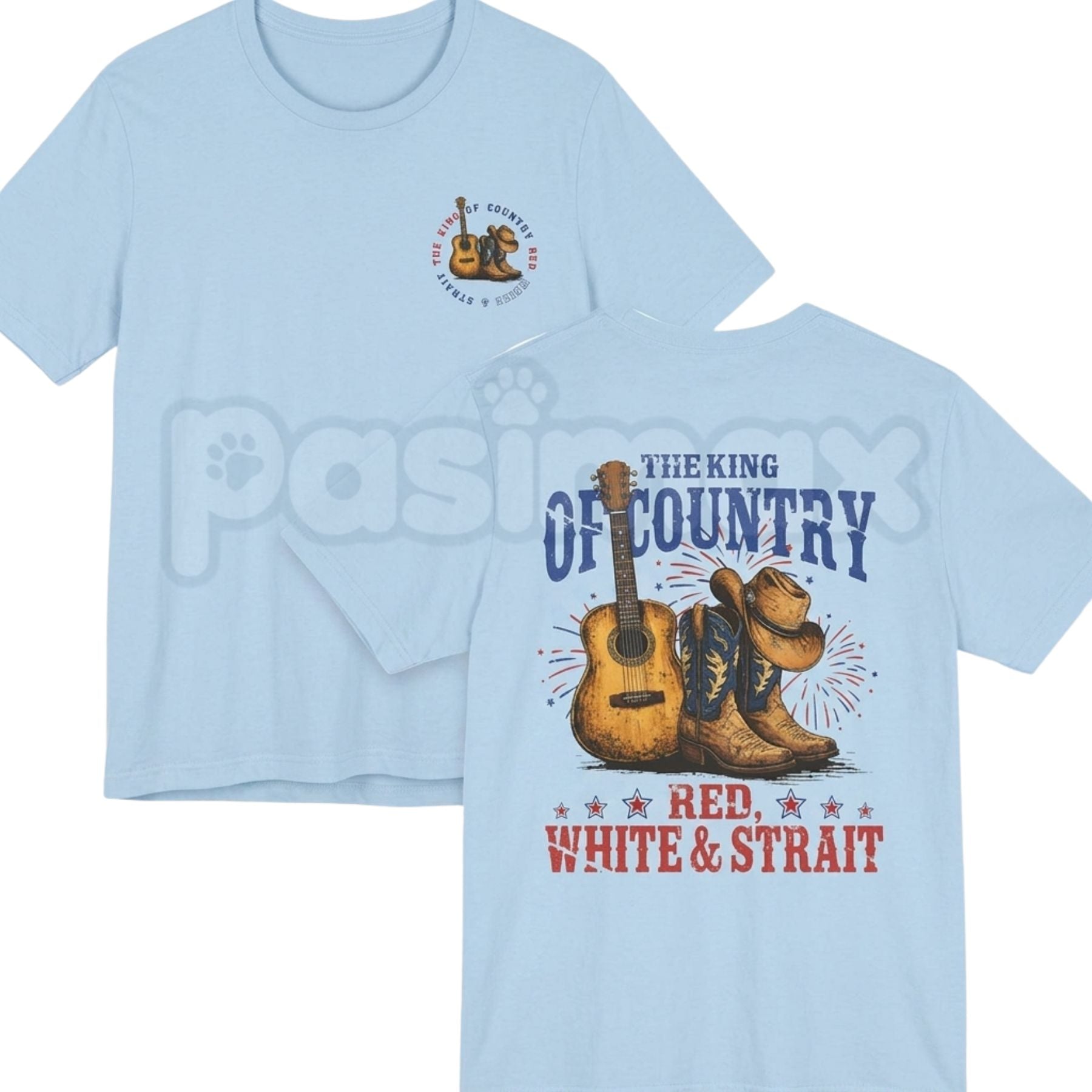 The King of Country T-Shirt – Retro Red White & Strait Western Graphic Tee