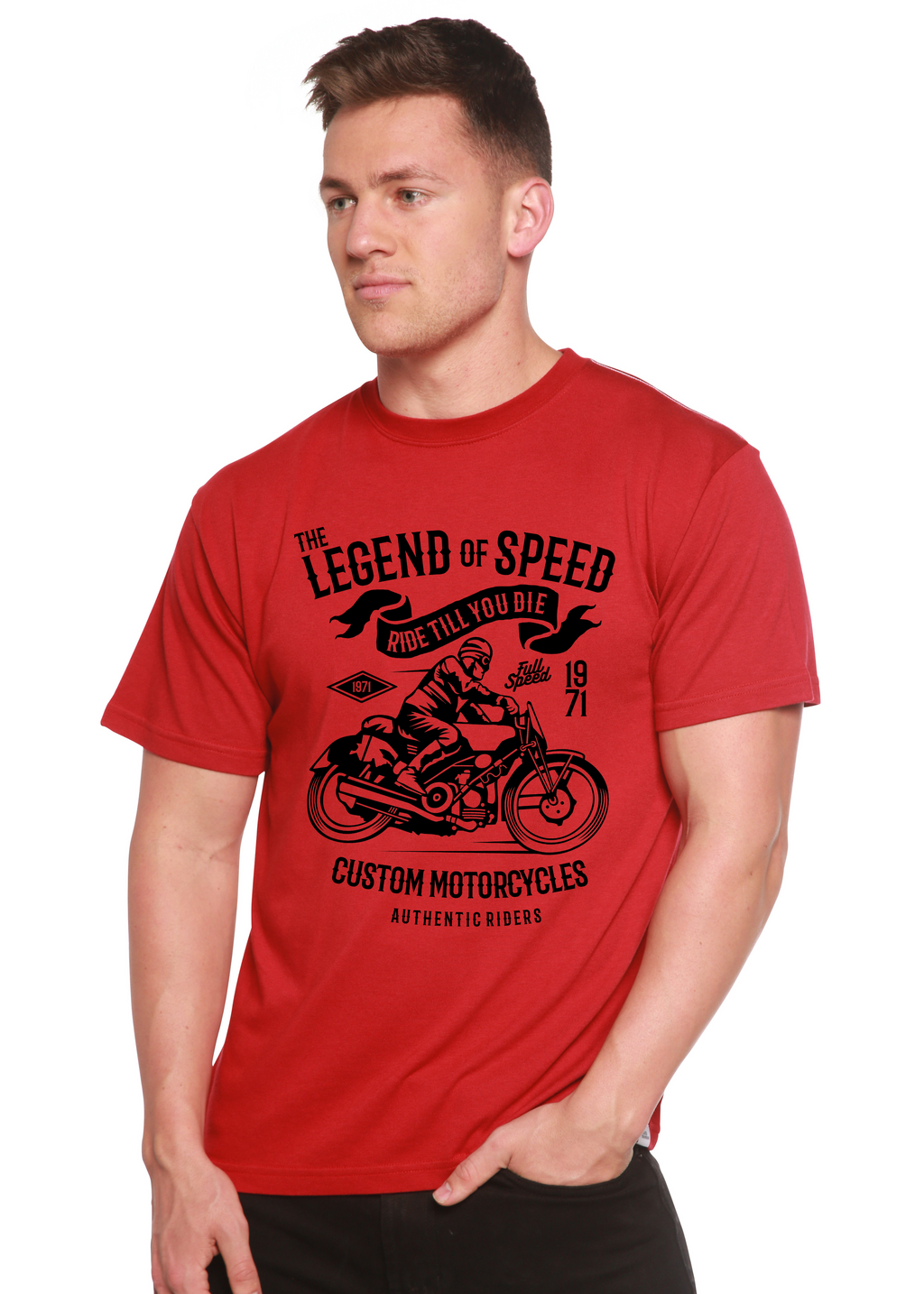 Spun Bamboo The Legend of Speed Spun Bamboo® Men's Bamboo Viscose/Organic Cotton Short Sleeve Graphic T-Shirt — lifestyle con