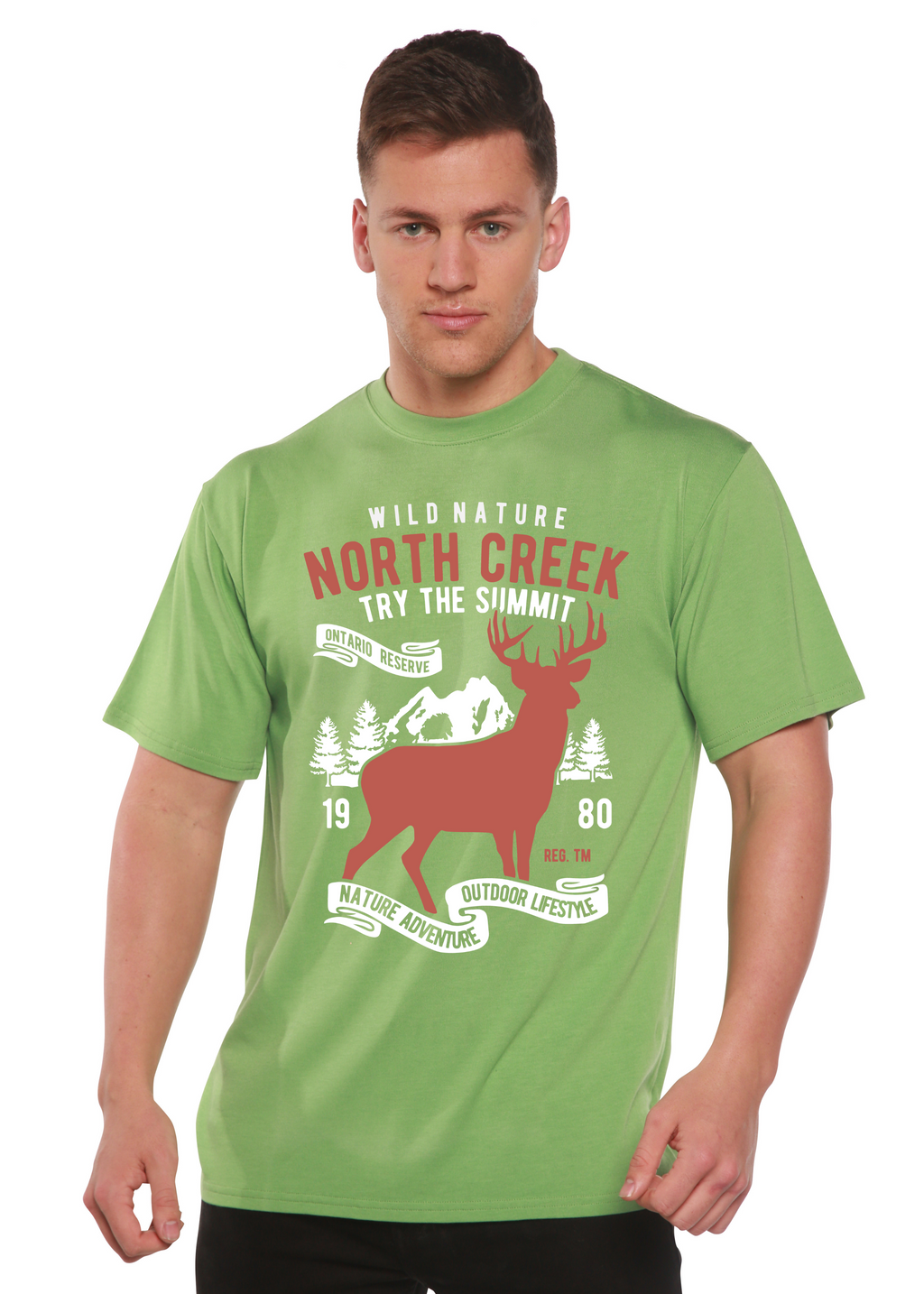 Spun Bamboo North Creek Spun Bamboo® Men's Bamboo Viscose/Organic Cotton Short Sleeve Graphic T-Shirt — side view