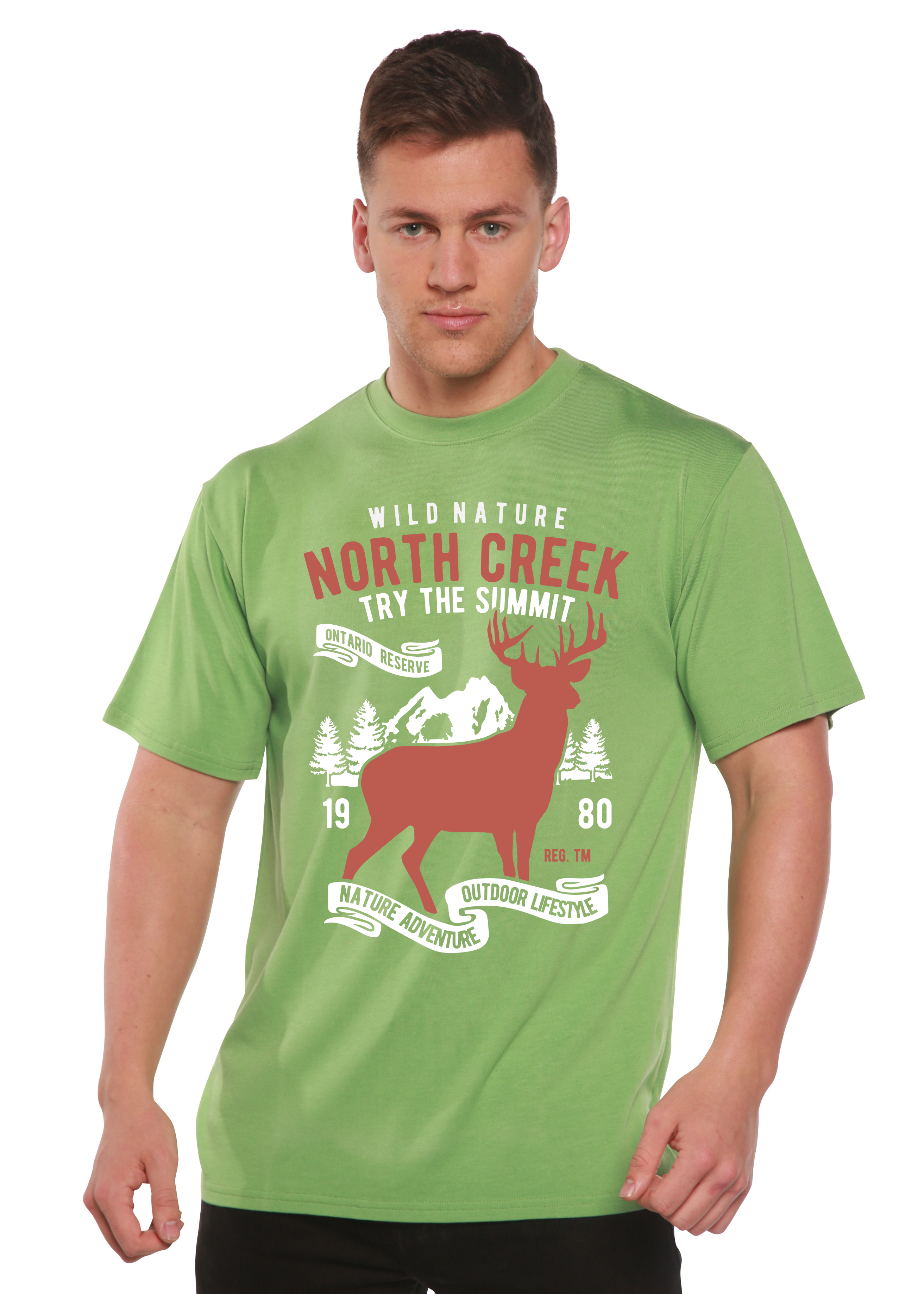 Spun Bamboo North Creek Spun Bamboo® Men's Bamboo Viscose/Organic Cotton Short Sleeve Graphic T-Shirt — side view