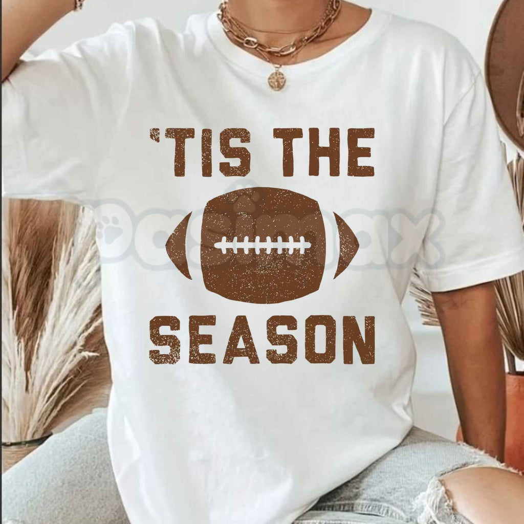 Tis The Football Season Graphic T-Shirt – Retro Sports Game Day Unisex Cotton Tee