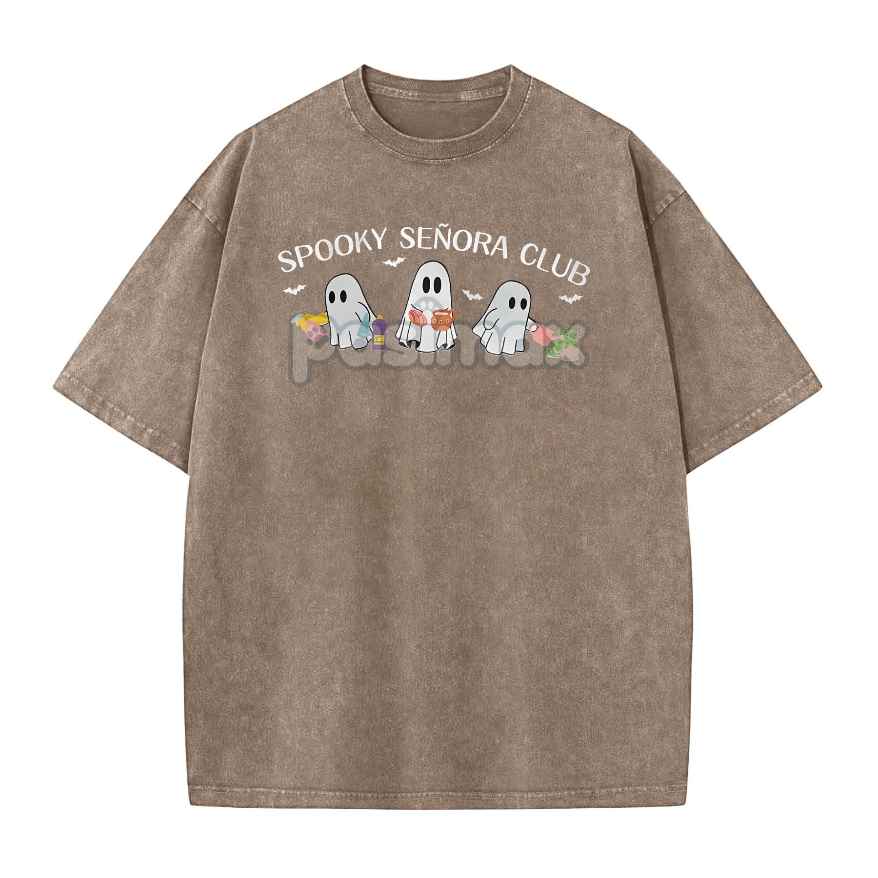 Pasimax "Spooky Señora Club" Vintage Acid Wash T-Shirt — side view
