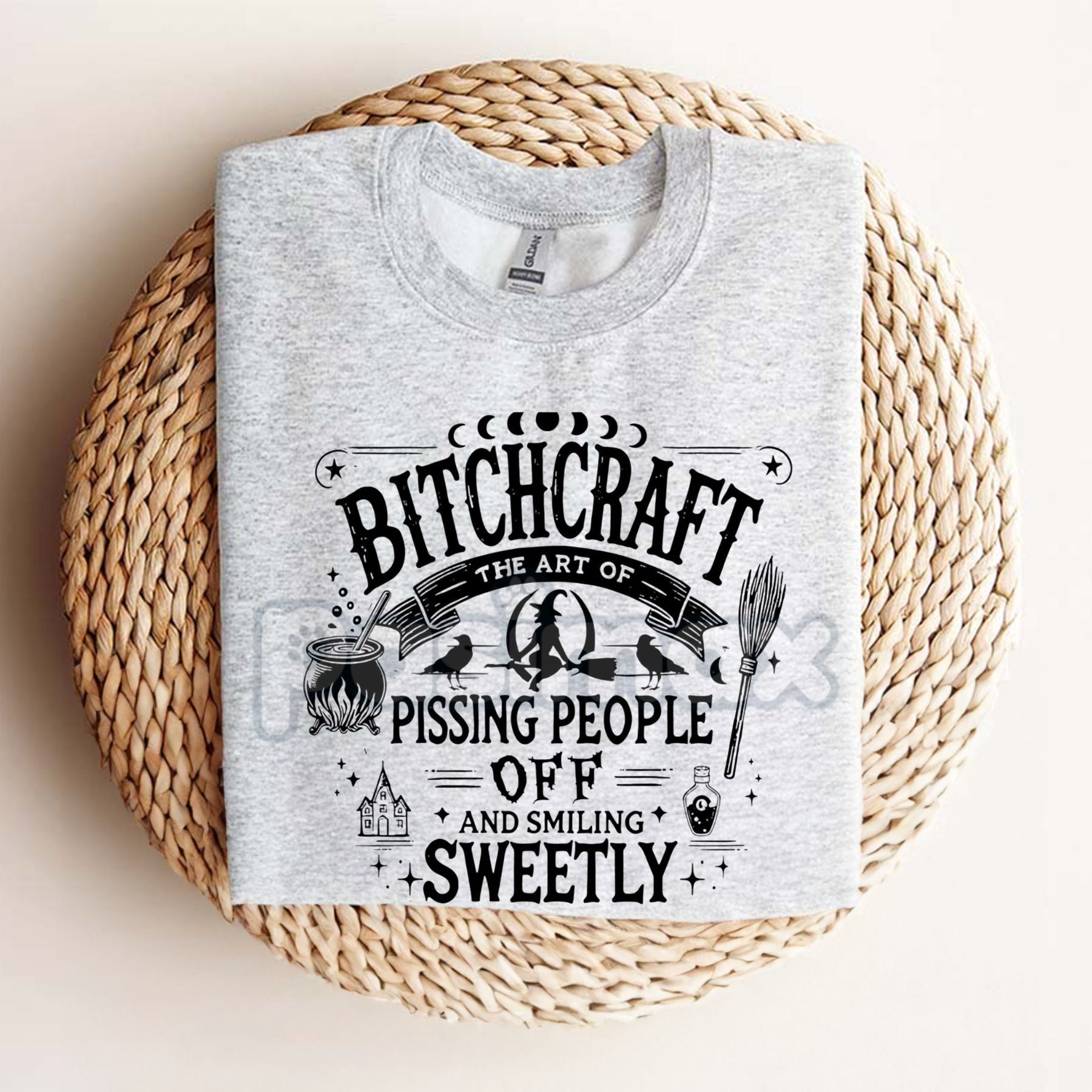 Pasimax Bitchcraft Adult Humor Casual T-Shirt — side view