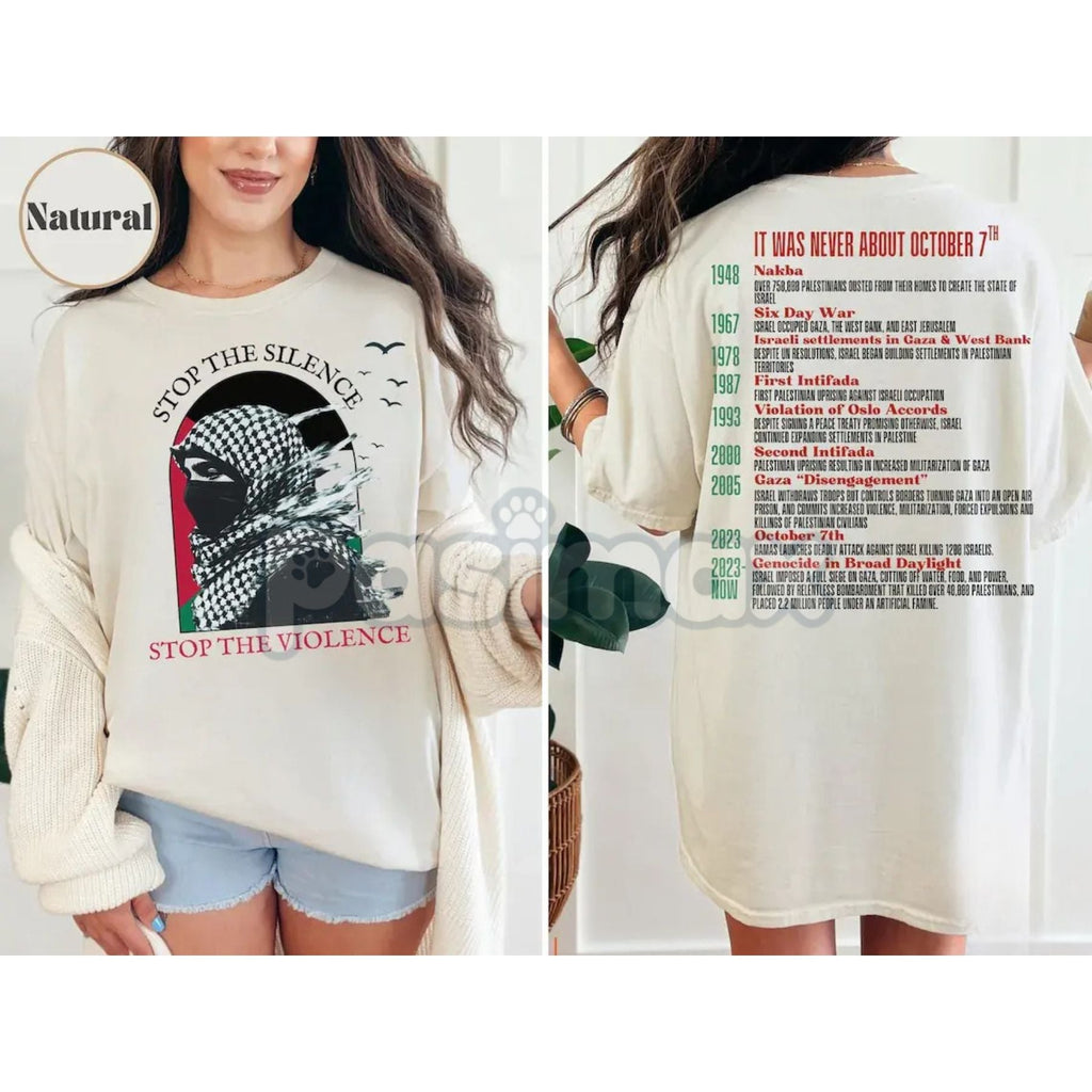 Pasimax "Stop the Silence" Human Rights T-Shirt — side view