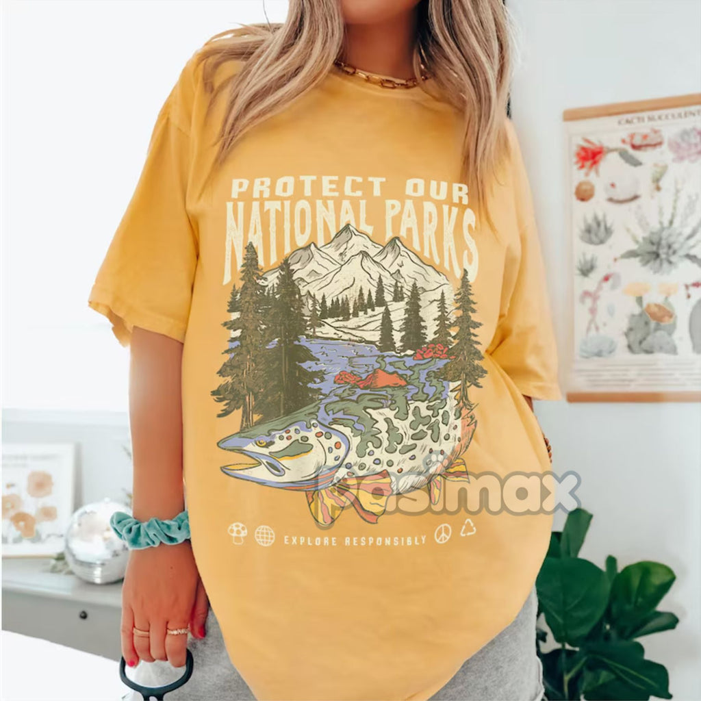 Pasimax 'Respect the Local Wildlife' Tee – National Parks Hiking Camping Clothes, Granola Girl Adventure Shirt, Wanderlust T-