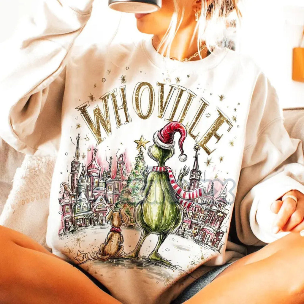 Pasimax Retro Grinchmas Christmas Sweatshirt – Vintage Holiday Movie Pullover for Grinch Fans — lifestyle context