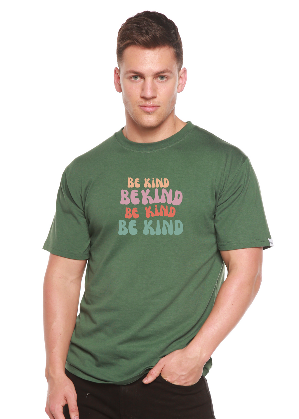 Spun Bamboo Be Kind Men's Bamboo Viscose/Organic Cotton Short Sleeve Graphic T-Shirt — alternative angle