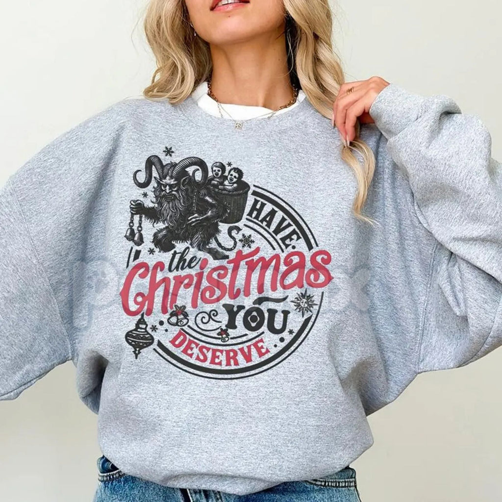 Pasimax Krampus Christmas Sweatshirt | Sarcastic Funny Krampusnacht Jumper | Spooky Gothic Holiday Crewneck | Alternative Xma
