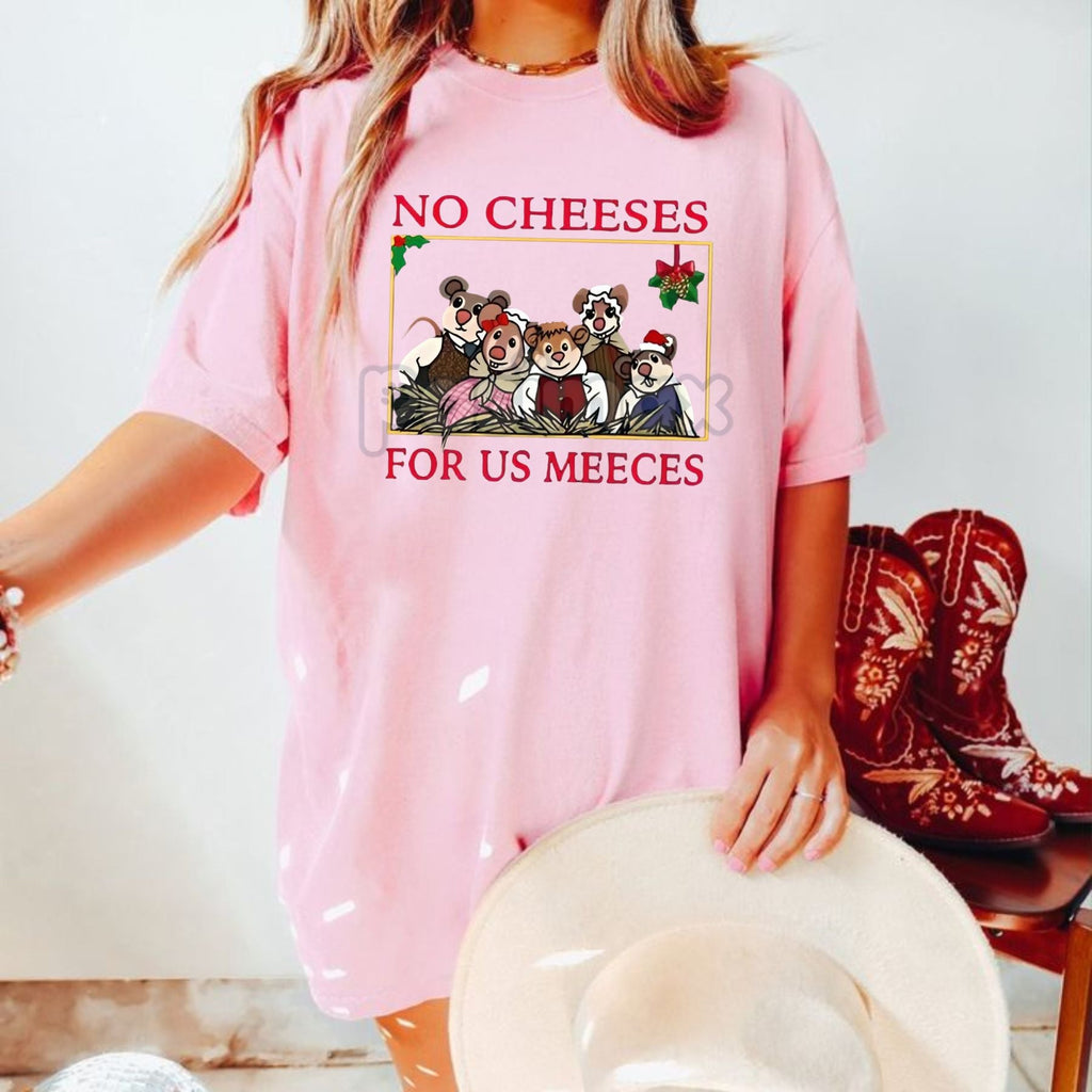 Pasimax "No Cheeses For Us Meeces" Christmas Shirt — side view